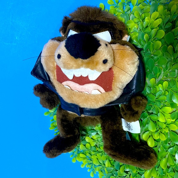 WARNER BROS LOONEY TUNES VTG 90s TASMANIAN DEVIL TAZ WEARING BLACK JACKET 10” - Picture 4 of 12